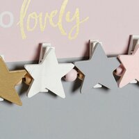 Fotolijst met Knijpers DKD Home Decor Hello Lovely Hout MDF Sterren 40 x 1 x 24 cm 2