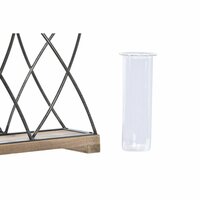 Vaas DKD Home Decor Bruin Zwart Transparant Metaal Kristal Paulownia hout 36,5 x 11,5 x 23,5 cm 2