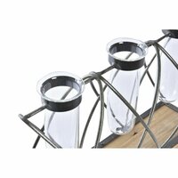 Vaas DKD Home Decor Bruin Zwart Transparant Metaal Kristal Paulownia hout 36,5 x 11,5 x 23,5 cm 3