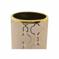 Vaas DKD Home Decor 13,5 x 13,5 x 36 cm Porselein Roze Gouden Orientaals Verchroomd 2