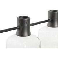 Vaas DKD Home Decor Zwart Natuurlijk Metaal Kristal Paulownia hout 49 x 11 x 27 cm (3 Onderdelen) 2