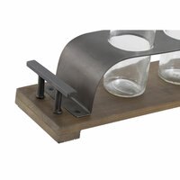 Vaas DKD Home Decor Bruin Zwart Metaal Kristal 45 x 11 x 22 cm (3 Onderdelen) 2