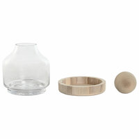 Vaas Home ESPRIT Transparant Natuurlijk Hout Kristal 18 x 18 x 24 cm 4