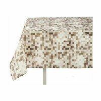 Tafelkleed Dun canvas Anti-vlek Ruiten 140 x 180 cm Beige (6 Stuks) 2