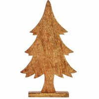 Decoratieve figuren Kerstboom Gouden Hout 5,1 x 49,5 x 25,5 cm (6 Stuks) 2