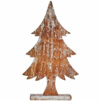Decoratieve figuren Kerstboom Zilverkleurig Hout 5 x 49,5 x 26 cm (6 Stuks) 2