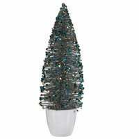 Decoratieve figuren Kerstboom Blauw Gouden Plastic 10 x 33 x 10 cm (6 Stuks) 2