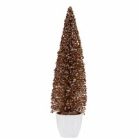 Decoratieve figuren Kerstboom Brons Gouden Plastic 10 x 38 x 10 cm (6 Stuks) 2