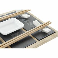 Sushi set DKD Home Decor Bamboe Raad van bestuur Zwart Natuurlijk Orientaals 25 x 19 x 3 cm 4