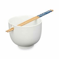 Kom Wit Bamboe 24 x 10,7 x 13,3 cm Chopsticks asiatico/oriental (12 Stuks) 2