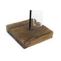 Kaarshouder DKD Home Decor Kristal Zwart Metaal Hout Bruin 20 x 20 x 36 cm 4