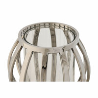 Kaarshouder Home ESPRIT Zilverkleurig Kristal Staal 14 x 14 x 14 cm 3