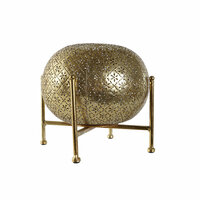 Kaarshouder Home ESPRIT Gouden Metaal Kristal 24 x 24 x 20 cm 3