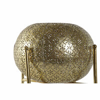 Kaarshouder Home ESPRIT Gouden Metaal Kristal 24 x 24 x 20 cm 6