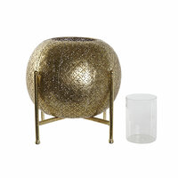 Kaarshouder Home ESPRIT Gouden Metaal Kristal 29 x 29 x 26,5 cm 4