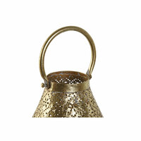 Kaarshouder Home ESPRIT Gouden Metaal Kristal 25 x 25 x 26,5 cm 2