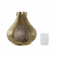 Kaarshouder Home ESPRIT Gouden Metaal Kristal 25 x 25 x 26,5 cm 5