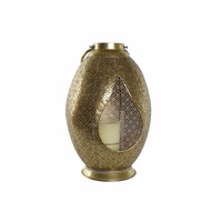 Kaarshouder Home ESPRIT Gouden Metaal Kristal 24 x 24 x 38,5 cm 4