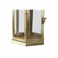 Kaarshouder Home ESPRIT Gouden Metaal Kristal 18 x 18 x 35,5 cm 4