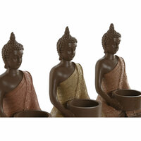 Kaarshouder Home ESPRIT Bruin Oranje Koraal Limoen Hars 28 x 8,5 x 17 cm 2