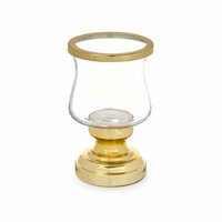 Kaarshouder Fluitglas Gouden Staal 12 x 19,5 x 12 cm (6 Stuks) 2