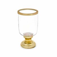 Kaarshouder Fluitglas Gouden Staal 12 x 24,5 x 12 cm (6 Stuks) 2