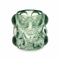 Kaarshouder Microbolletjes Groen Kristal 8,4 x 9 x 8,4 cm (12 Stuks) 2