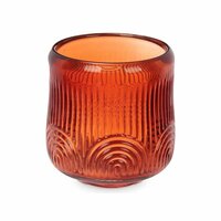 Kaarshouder Strepen Oranje Kristal 9 x 9,5 x 9 cm (12 Stuks) 2