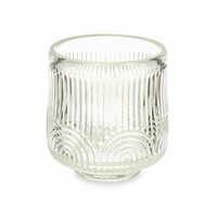 Kaarshouder Strepen Transparant Kristal 7,5 x 7,8 x 7,5 cm (12 Stuks) 2