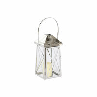 Lantaarn Home ESPRIT Zilverkleurig Kristal Staal Verchroomd 20 x 20 x 48 cm (3 Onderdelen) 4