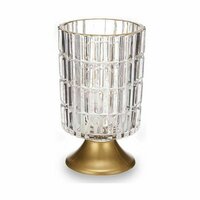 Led-lantaarn Transparant Gouden Glas 10,7 x 18 x 10,7 cm (6 Stuks) 2