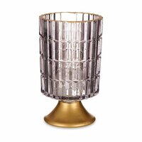 Led-lantaarn Grijs Gouden Glas 10,7 x 18 x 10,7 cm (6 Stuks) 2
