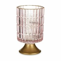 Led-lantaarn Roze Gouden Glas 10,7 x 18 x 10,7 cm (6 Stuks) 2