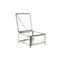 Juwelenkistje DKD Home Decor Kristal Metaal 16 x 16 x 10 cm Zilverkleurig Transparant 2