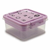 Juwelenkistje Paars Transparant Plastic 24,5 x 11,5 x 26 cm (12 Stuks) 2