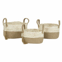 Mandenset Home ESPRIT Natuurlijk Lichtbruin Jute Modern 41 x 30 x 33 cm (3 Onderdelen) 4