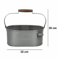 Decoratieve Mand Aktive Gegalvaniseerd staal 35,5 x 16 x 19,5 cm Flessenrek (6 Stuks) 4