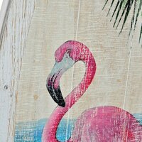 Wanddecoratie DKD Home Decor Hout Roze flamingo Tropisch 2