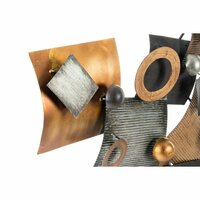 Wanddecoratie DKD Home Decor Abstract Grijs Metaal Koper Modern Cirkels (109 x 7 x 53 cm) 2