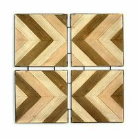 Wanddecoratie Bafana Bruin Beige 3 x 82,5 x 82,5 cm (2 Stuks) 2