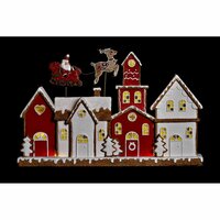 Kerstversiering DKD Home Decor Huis Wit Rood Hars 41 x 7,5 x 27 cm 2