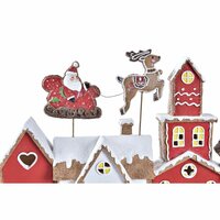 Kerstversiering DKD Home Decor Huis Wit Rood Hars 41 x 7,5 x 27 cm 3