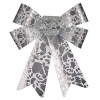 Lasso Kerstversiering Afgedrukt Zilverkleurig PVC 15 x 4 x 16 cm (12 Stuks) 2