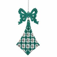 Kerstversiering Lasso Ruiten Groen Plastic Purpurine 7,5 x 1 x 15,5 cm (24 Stuks) 2