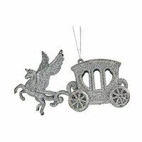 Kerstversiering Magische Koets Zilverkleurig Plastic Purpurine 15,5 x 8,5 x 4,5 cm (24 Stuks) 2