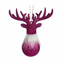 Kerstversiering Rendier Fuchsia Plastic Purpurine 13,5 x 15,5 x 7 cm (24 Stuks) 2
