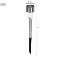 Tuinverlichting op zonne-energie Aktive Plastic 5,5 x 36 x 5,5 cm (24 Stuks) 5