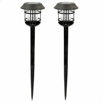 Set tuinverlichting op zonne-energie Aktive 2 Onderdelen Roestvrij staal Plastic 13 x 55 x 13 cm (4 Stuks) 2