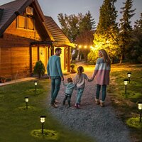 Set tuinverlichting op zonne-energie Aktive 2 Onderdelen Roestvrij staal Plastic 13 x 55 x 13 cm (4 Stuks) 3