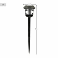 Set tuinverlichting op zonne-energie Aktive 2 Onderdelen Roestvrij staal Plastic 13 x 55 x 13 cm (4 Stuks) 5